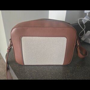 LOFT Leather & Canvas Camera Crossbody Bag